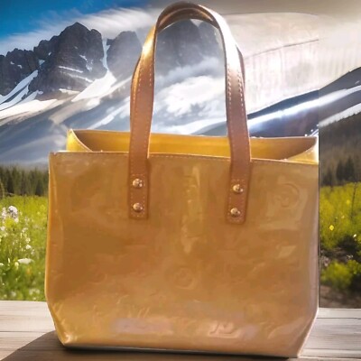 Spectacular Louis Vuitton Mammogram Vernis Reed PM 2Tone Gold Tote A Must Have- 
