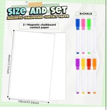 2 Pcs Magnetic Whiteboard Paper for Wall 47 x 18 Inch Adhesive