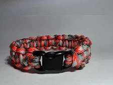 Paracord Bracelet Orange, Gray, and Black Handmade