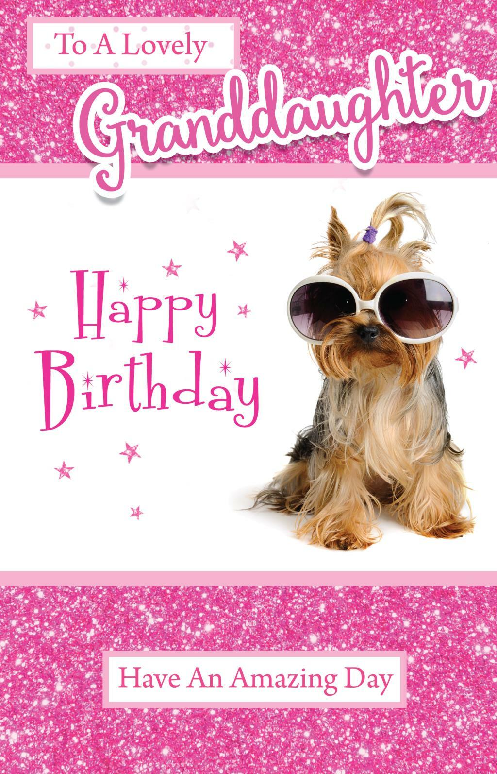 Granddaughter Happy Birthday Greeting Card With Verse & Puppy - Cherry Orchard