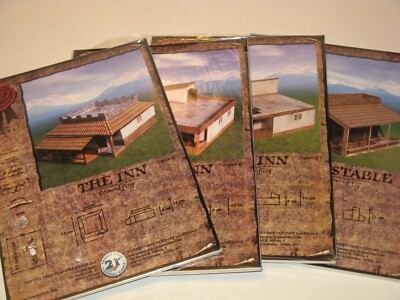 Inn(3 floors) & Stable cardstock 3d terrain Twenty-First Century D&D rpg minis