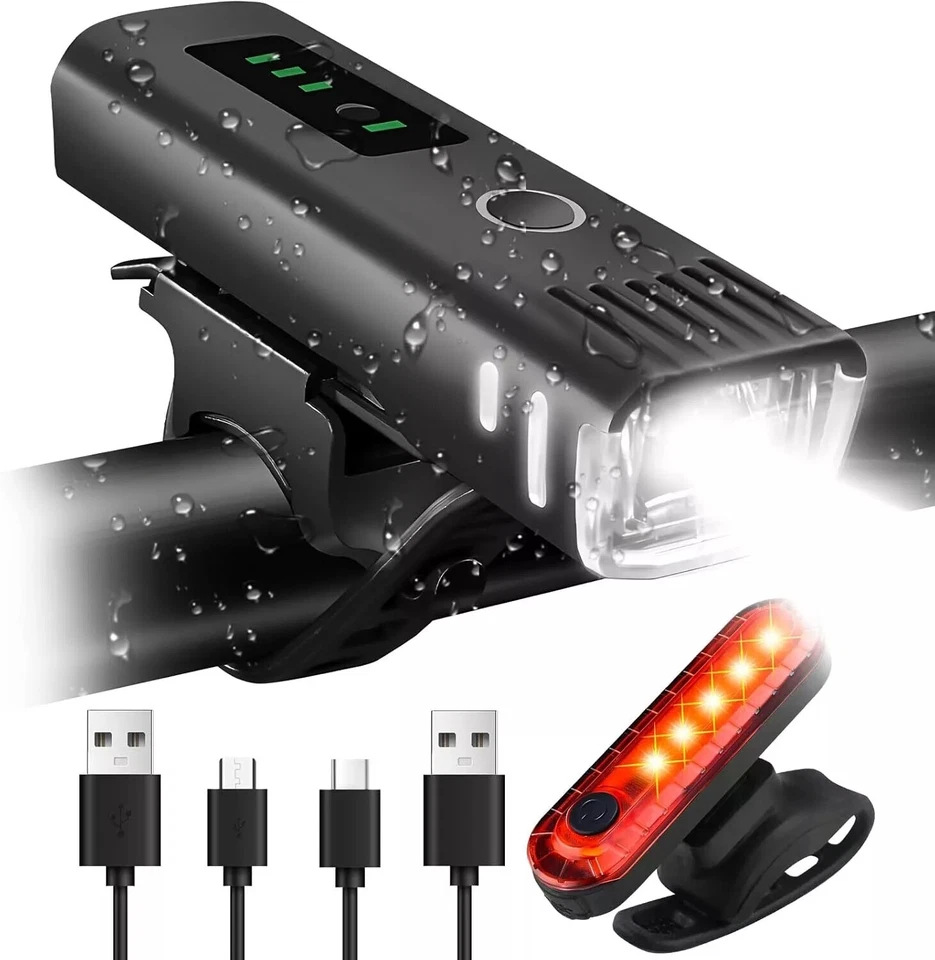 LED Fahrrad Frontlampe Beleuchtung 1000 Lux Wasserdicht Fahrrad-Licht Lampe DHL