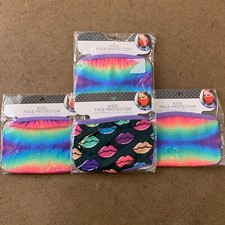 Girls One Size Colorful Print Cloth Face Masks 4 Pack NWT
