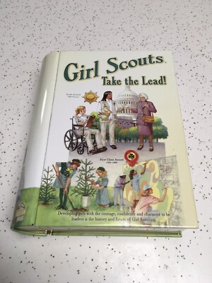 Vintage Girl Scouts Take The Lead Metal Tin Faux Book Box Juliette Gordon Low