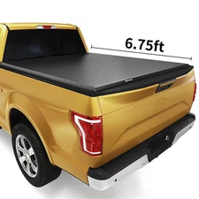 6.75ft Bed Soft 4-Fold Tonneau Cover for 2017-2024 Ford F250 F350 Super Duty