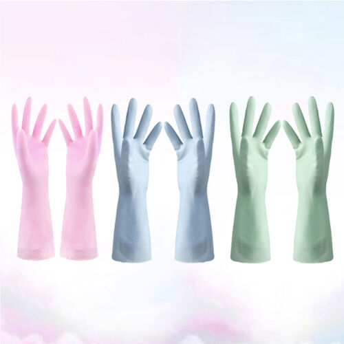 3 paires de gants antidérapants grands gants en latex caoutchouc lave-vaisselle - Photo 1/16