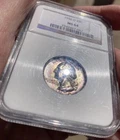 Toned 1956 D Quarter NGC MS64 25c Tone Toner Rainbow Black Beauty Silver Rare