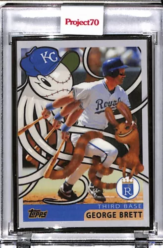 2021 TOPPS PROJECT 70 #523 GEORGE BRETT BY CRAOLA P70 AP SILVER FRAME 02/51