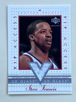 2002-03 Upper Deck Glass Steve Francis VIP Access Rockets Jersey #SF-VIP