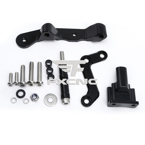CNC Steering Damper Stabilizer Bracket Kit Mount For MT-03 2020-23 Black+Orange - Picture 10 of 22