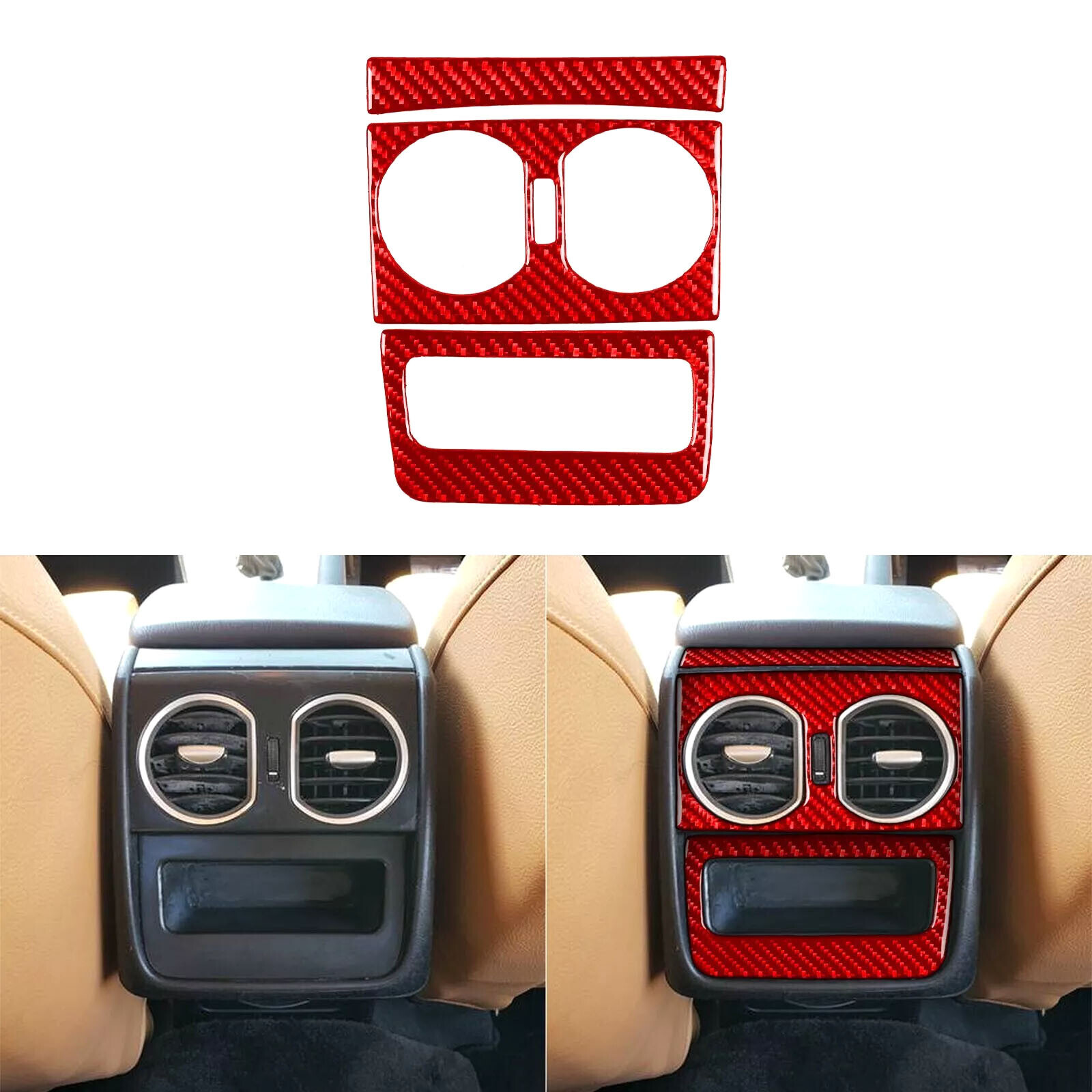Red Carbon Fiber Rear Air Vent Panel Cover For Alfa Romeo 159 Brera Spider 04-11