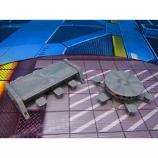 2 pc Futuristic Meeting Tables Set Miniature Scatter Terrain Scenery 3D Printed