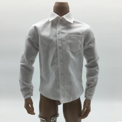 1/6 Herren Shirt weiß Langarm formelles Shirt für 12'' Actionfigur BBI DML DID