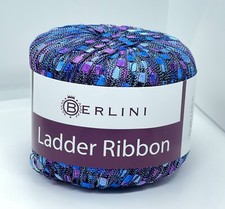 Berlini Ladder Ribbon Yarn 160 Blue Iris 50gr 142yds Blues, Purples