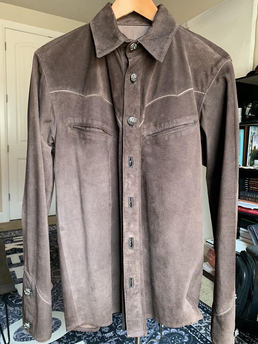 Chrome Hearts brown suede leather jacket / shirt vintage | eBay