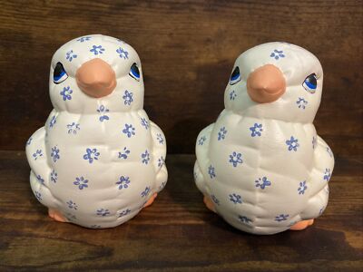 Vtg '85 Kimple Mold Country Kitsch Quilted Baby Chick Blue Floral Print Ivory
