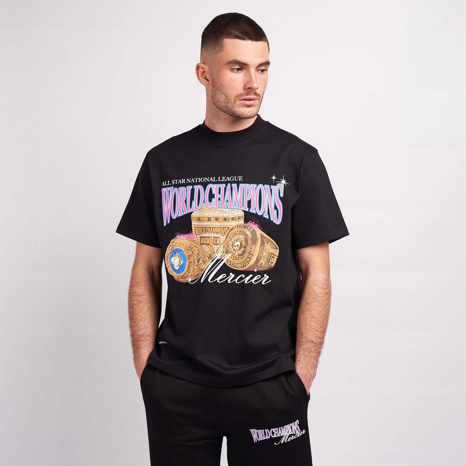 Футболка Herren от Mercier Weltmeister Kurzarm в Шварце