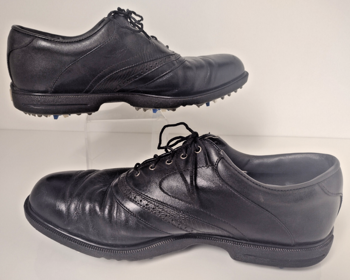 Men's footjoy AQL Black Leather Lace Up Golf Shoes Size Style 52636K