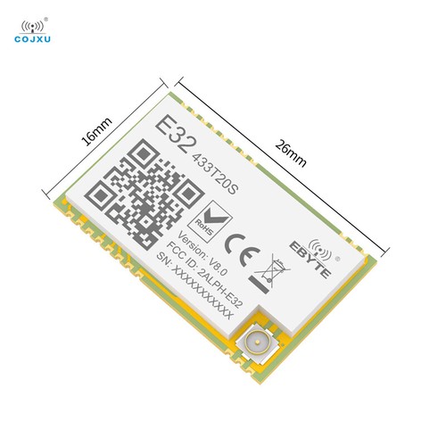 E32-433T20S LoRa 433MHz UART ricetrasmettitore wireless a lungo raggio modulo RF 5KM 20dBm - Foto 2 di 5