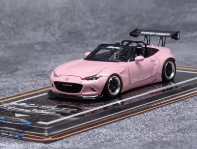 CR YM 1:64 Pink Miata MX5 Roadster Convertible Model Diecast Resin
