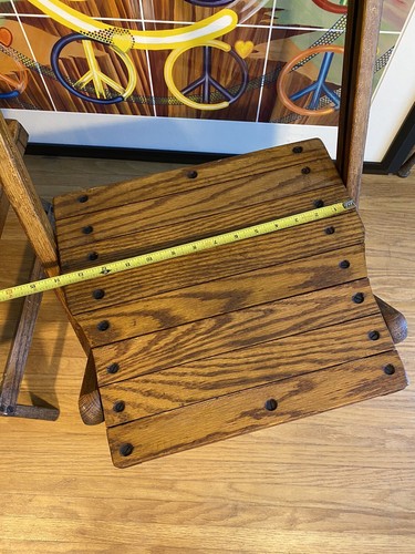 Qty 2 ~ Vintage Wood Slat Folding Chairs ~ 36" x 16" x 1.5" Folded ~ Lot WCB - Picture 9 of 12