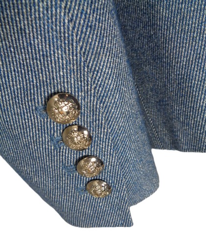$195 white house black market WHBM Denim Light Turquoise studio blazer size 14 - Picture 4 of 24