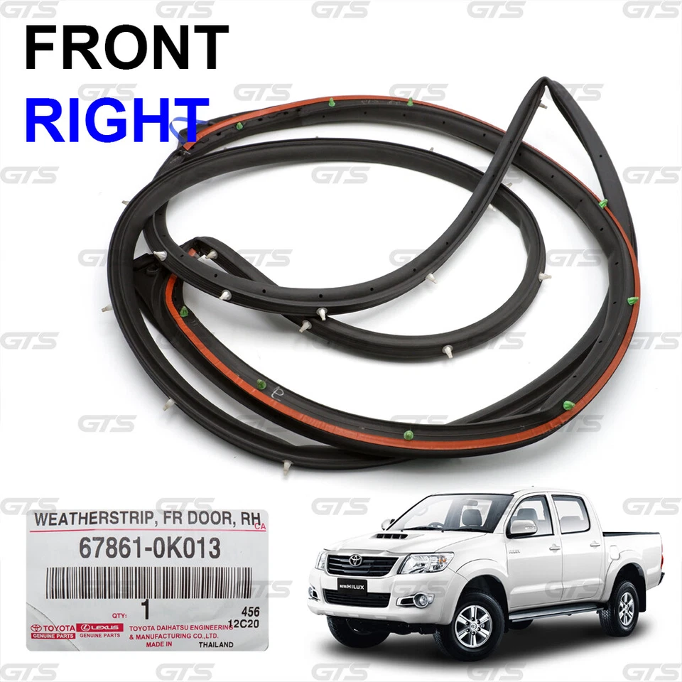 Front Rh Door Rubber Seal Weatherstrip Fits Toyota Vigo Champ 4 Doors 2005 2014 - Image 4 of 4