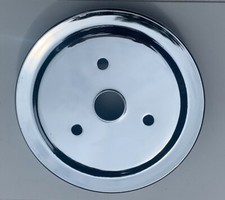 1955-1968 Small Block Chevy 2 Groove Chrome Crank Pulley Fits Short Water P Ump 1955-1968 Small Block Chevy 2 Groove Chrome Crank Pulley Fits Short Water P Ump