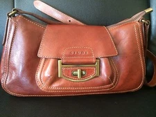 GIUDI  Brown Luxury Leather Shoulder Italian Vintage Handbag Sz Small