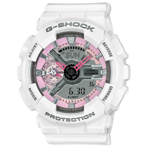 Casio Women's Watch G-SHOCK SERIE S e Rosa Bianco Quadrante Grigio  Cinturino gmas 110MP-7A | eBay