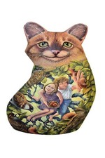 Russian Hand Carved and Hand Painted Cat Figurine by Andrew Gavrilenko