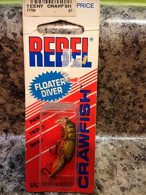 NIP OLD REBEL ULTRA LIGHT TEENY CRAWFISH  GOLD CRAW COLOR