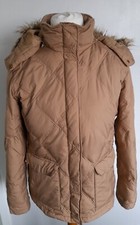 Lands' End - Goose Down & Feather Coat Removable Hood Light Tan Size M 12