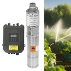 DC24V 3" Solar Pump Submersible Pump Bore Deep Well Water Pump + MPPT Controller