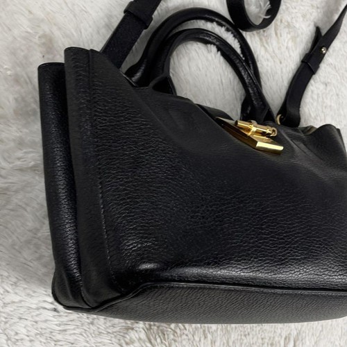 Chloe Black Leather Handbag Shoulder bag Vintage From Japan - Picture 24 of 24
