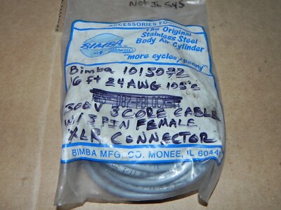 Bimba  1015072 16FT 24 AWG 105C W/3 PIN FEMALE XLR CONNECTOR