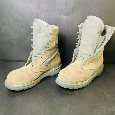 Military Steel Toe Combat Boots VIBRAM Men's Size Sage Green