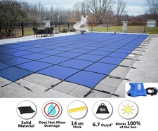 GLI HyperLite Rectangle Solid w/ Cover Pump Swimming Pool Safety Cover w/ Step