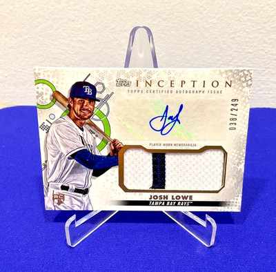 2022 Topps Inception Josh Lowe RC Auto #IAP-JLO Rookie Patch Autograph RPA /249