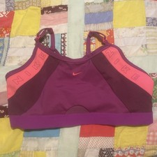 Women's Nike Size XXL Dri Fit Indy Logo Low Impact Sports Bra Vivid Purple Pink