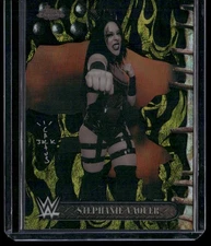 2025 Topps Chrome WWE x Cactus Jack #79 Stephanie Vaquer Black Gold Flames