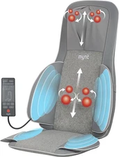 Mynt 2D & 3D Shiatsu Neck and Back Massager for Chair with 10 Deep Kneading Node