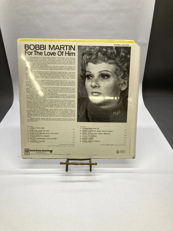 Bobbi Martin For The Love Of Him Vintage Vinyl LP 1969 UA Record UAS-6700 - Image 3 of 4