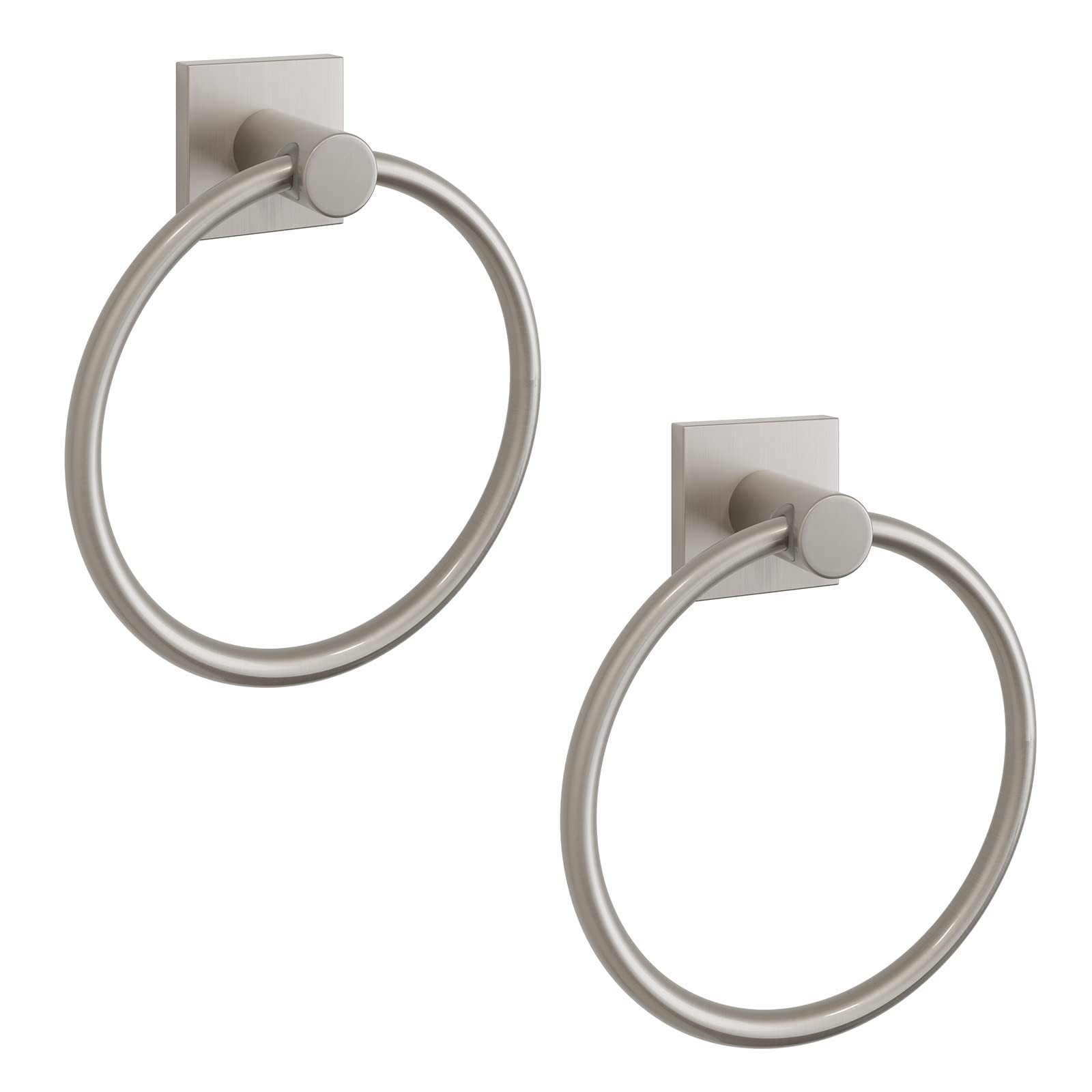 Ring Brushed Nickel Modern Hand Towel Ring 2 Packs For Bathroom Wall Mo...