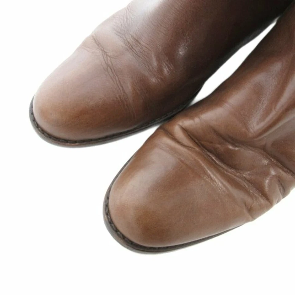 Botas de Ingeniero Trussardi Largas Laterales Cremallera Hebilla Cuero 22.5cm Marrón GV Usadas 8c435 Foto 3 de 4