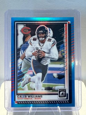 Caleb Williams 2025 Panini Donruss Optic Prizm #8-Neon Blue Prizm 369/399