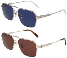 Ferragamo Men's Titanium Navigator Sunglasses - SF319SLB - Made In Italy