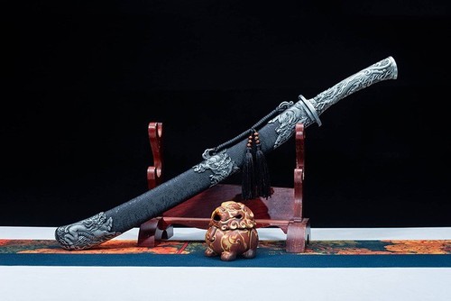 Katana,Longquan Sword "Qilin" Bull Tail Knife Manganese Steel Weapon - 第 3/9 張圖片