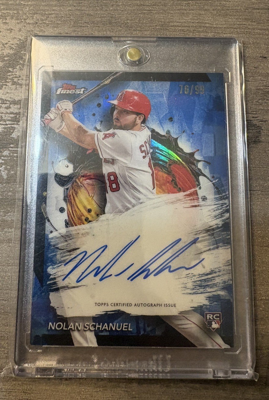 2024 Topps Finest Nolan Schanuel Blue Refractor Auto /99 RC #FA-NS