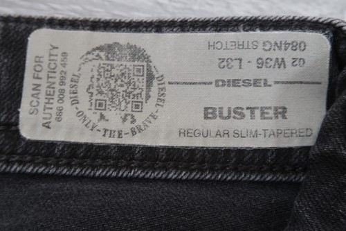 Mens Diesel BUSTER Stretch Regular Slim Tapered Black Jeans W36 L32 Wash 084NG - Picture 4 of 14
